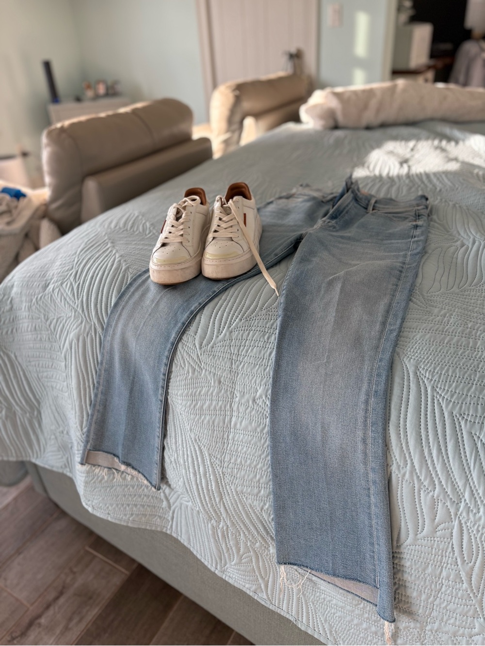 MOTHER Light Blue Straight Leg Jeans